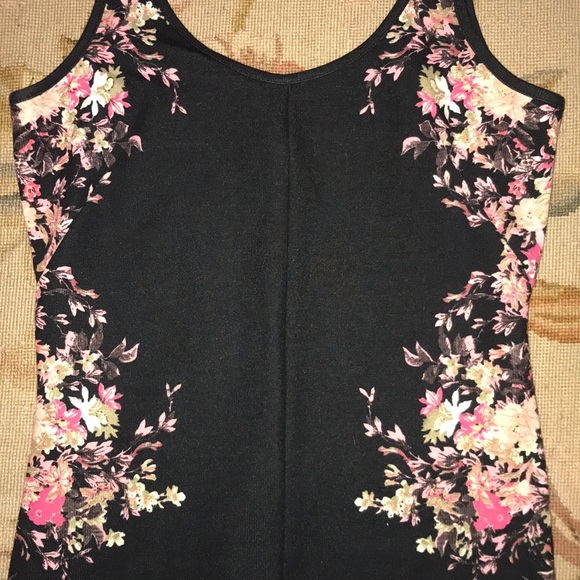 Black and floral print jersey bodycon dress - Picture 2 of 2